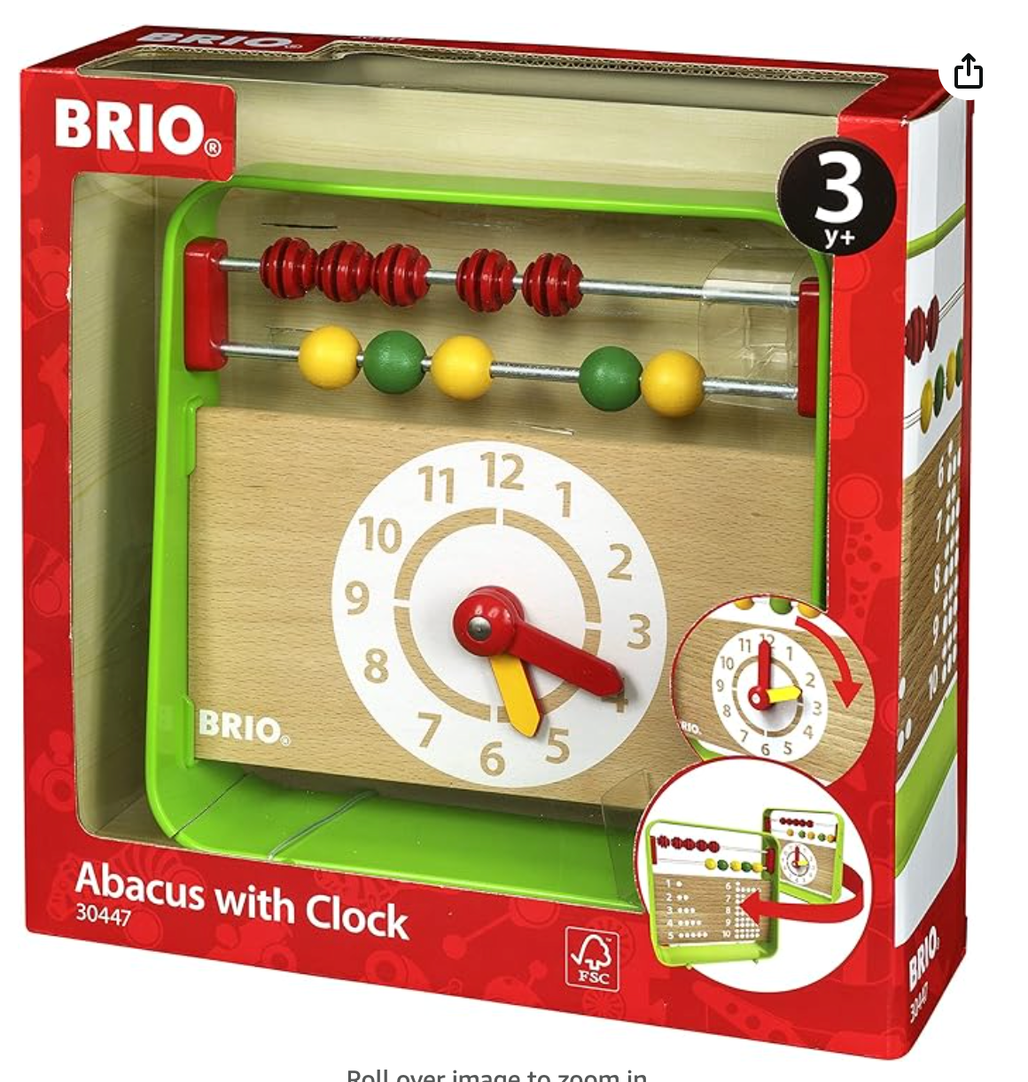 Abacus with clock