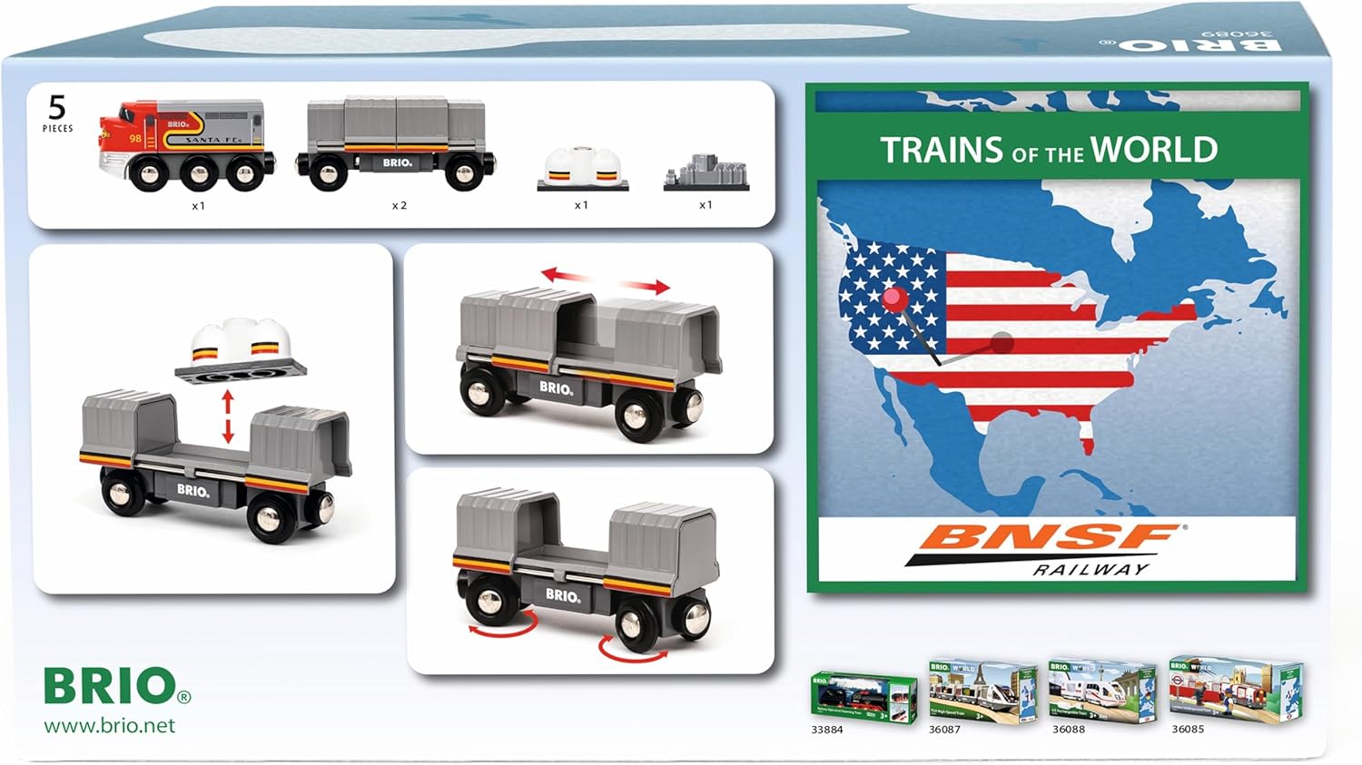 BRIO World 36089 Trains of The World Santa Fe Train BRIO