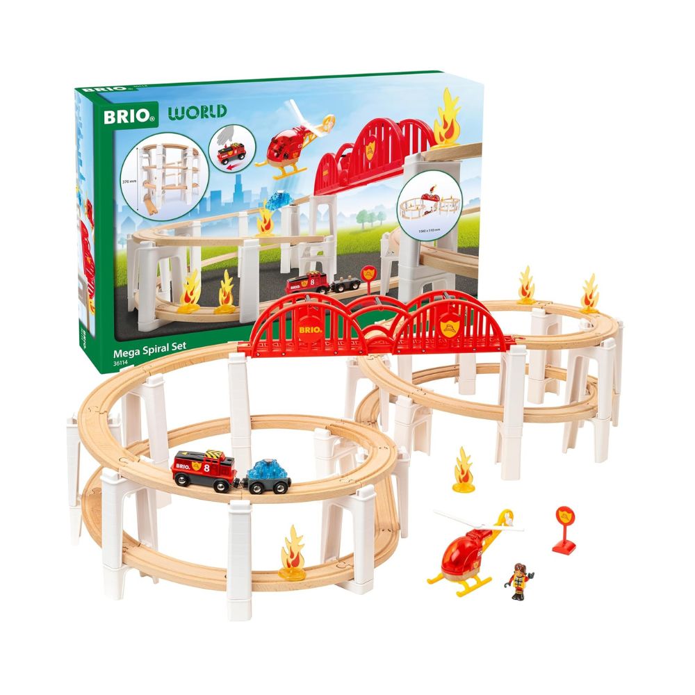 BRIO World Mega Spiral Set wooden railway track
